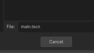 Для первой сцены используем понятное имя main.tscn. Так проще помнить, где находится главный вход в игру.